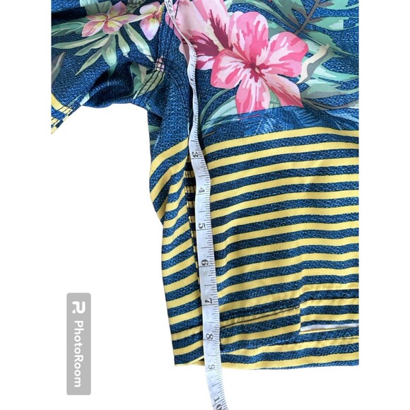 Speedo Mens Swim Trunks Large Blue Yellow Board Shorts Pockets Lined Casual - Picture 3 of 6